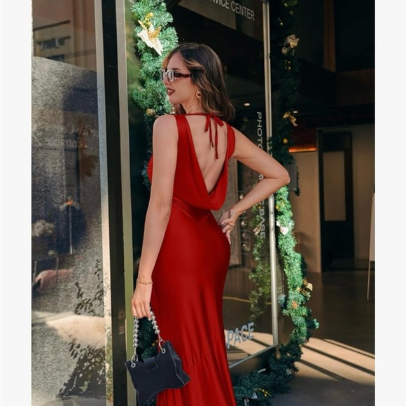 Satin Red Dress Small - Picture 3 of 6